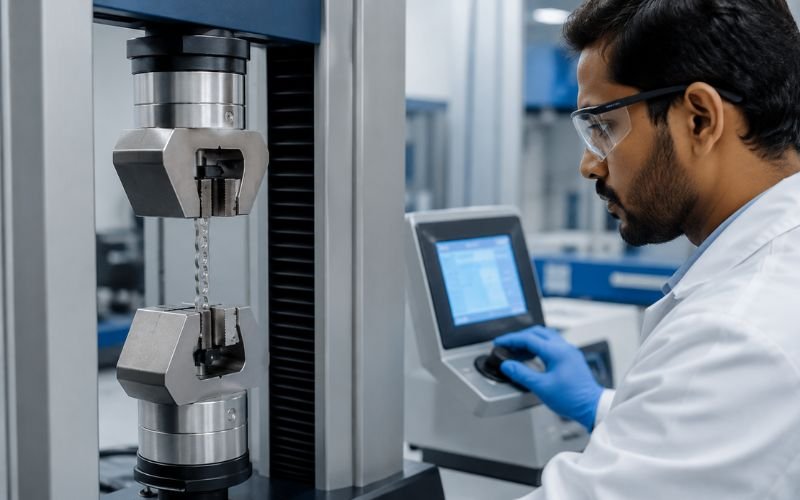 Mechanical strength testing of titanium orthopedic implant before export