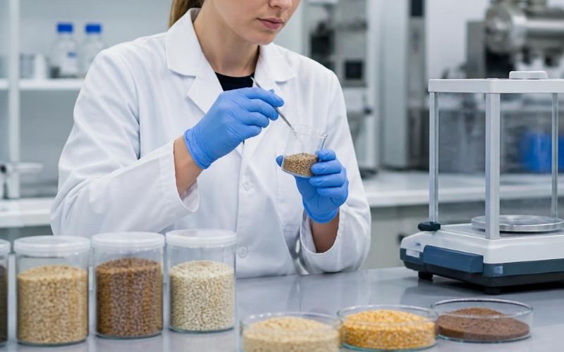 Quality testing of animal feed supplements before export