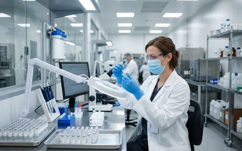 WHO-GMP quality control inspection of ophthalmic fluids and medicines before export