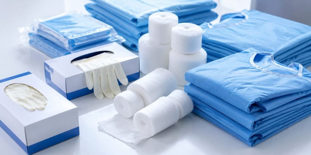 Surgical gloves, cotton, gowns and bandages supplier for export to Africa and Middle East