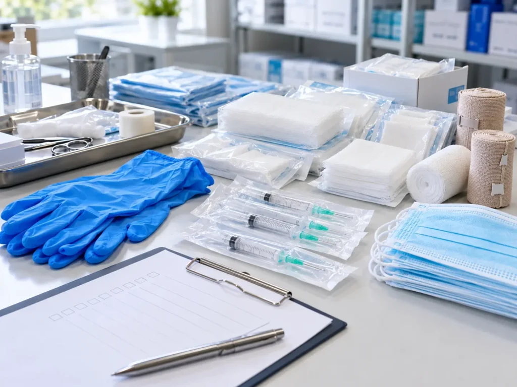 Medical consumables arranged for product specification review